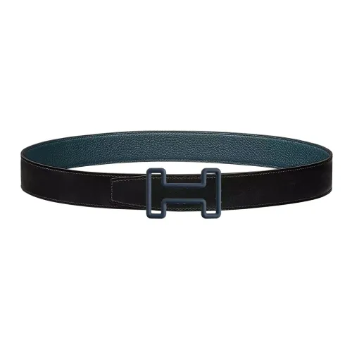 HERMES Tonight Color Ремень из коровьей кожи Мужской Черный Ширина 3,2 см