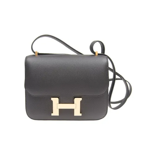 HERMES Constance Эпсом Кожа Сумка Через Плечо Мини Женский 89 Черный