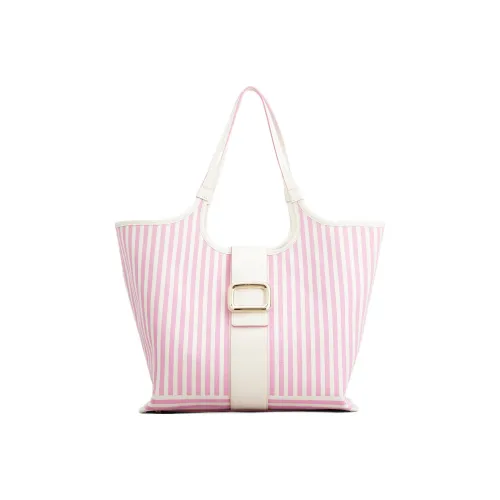 Roger Vivier Холст Тоут Сумка Сумка для покупок Холст Сумка Сумка через плечо Женская Розовая