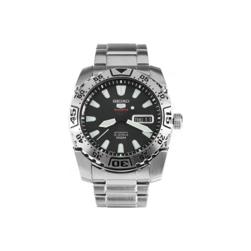 SEIKO Механизм с ручным заводом часы из нержавеющей стали ремешок 40 мм черный циферблат мужские часы