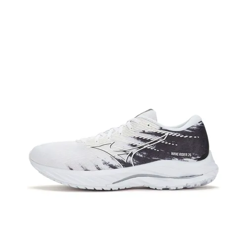 Mizuno Wave Rider 26 Беговые кроссовки Низкий топ Черный Белый Унисекс