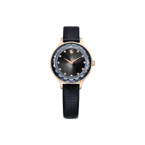 Swarovski Наручные часы Кварцевый механизм Телячья кожа Ремешок Черный циферблат Женские 5650033