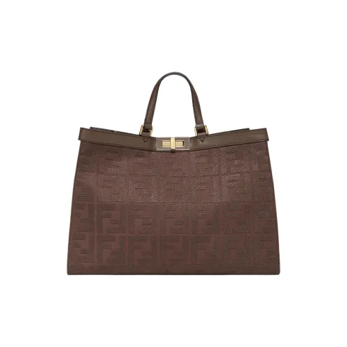 FENDI Холст Тоут Сумка Сумка для покупок Холст Сумка Сумка среднего размера Женская Коричневая