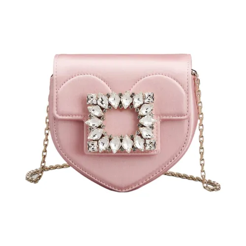 Roger Vivier Шелковый атлас Один плечевой через плечо клатч Женский Розовый