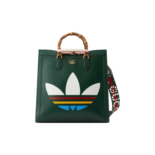 GUCCI Adidas Коллаборация Diana Кожа Тоут Сумка Сумка для покупок Сумка через плечо Сумка Большая Мужская