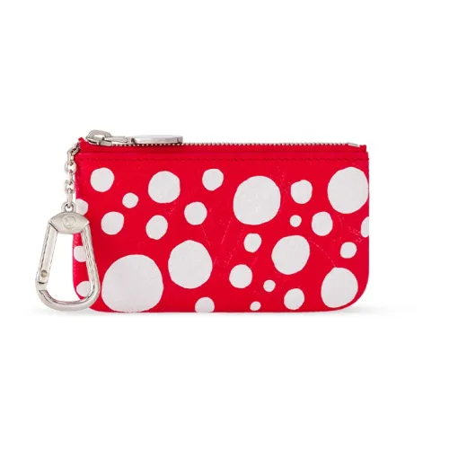 LOUIS VUITTON Yayoi Kusama Коллаборация Коровья кожа Key Pouch Мелочь Кошелек Женские Красный Белый