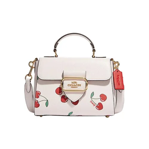 COACH Morgan с коровьей кожей через плечо сумка маленькая женская белая