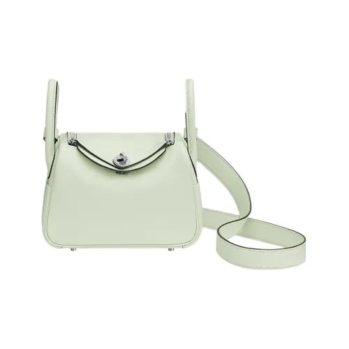 HERMES Lindy Swift Телячья кожа Сумка через плечо Сумка Мини Женские 0S Vert Fizz Пузырьковый зеленый