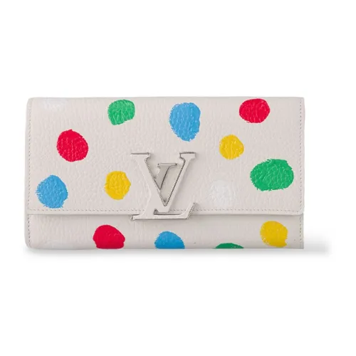 LOUIS VUITTON Yayoi Kusama Коллаборация Capucines Коровья кожа Capson Кошелек Женские Многоцветный