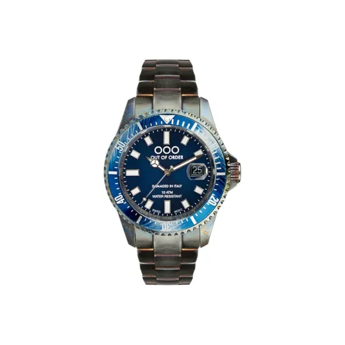 OUT OF ORDER Кварцевый механизм Мужские часы 44mm*44mm*12,5mm Синий
