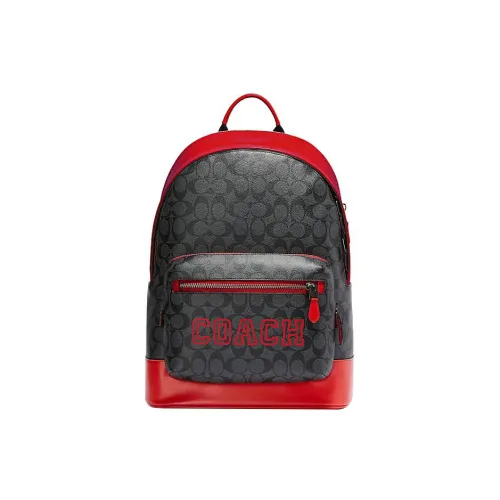 COACH Westway Artificial Leather Fabric Cow Leather Backpack Large Men's Red COACH Westway Искусственная кожа текстиль коровья кожа рюкзак большой мужской красный