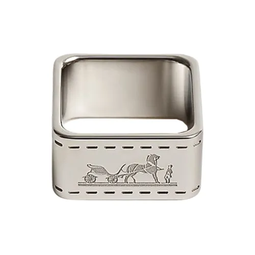 HERMES Серебряный с покрытием Палладий с покрытием Шелковый шарф с нижней заколкой Женская серебряная