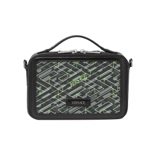 VERSACE Телячья кожа Комбинированный Курьерская сумка Портативная сумка через плечо Сумка через плечо Стандартная Мужская Многоцветная