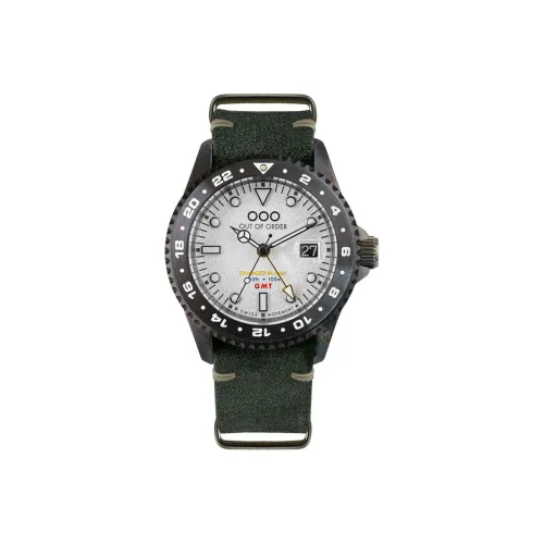 OUT OF ORDER Swiss GMT Family Collection Наручные часы Кварцевый механизм 44 мм Белый циферблат Мужские часы OOO.001 19.ME