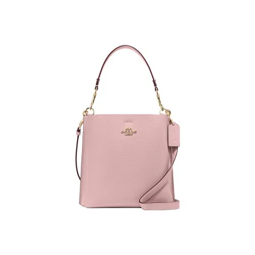 COACH Mollie Коровья кожа Ведрообразная сумка Сумка Сумка через плечо Сумка через плечо Маленькая Женская Розовая