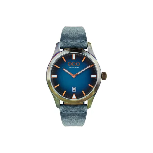 OUT OF ORDER 143 Collection Наручные часы Кварцевый механизм Кожаный ремешок Синий циферблат Мужские часы OOO.001 17.BL