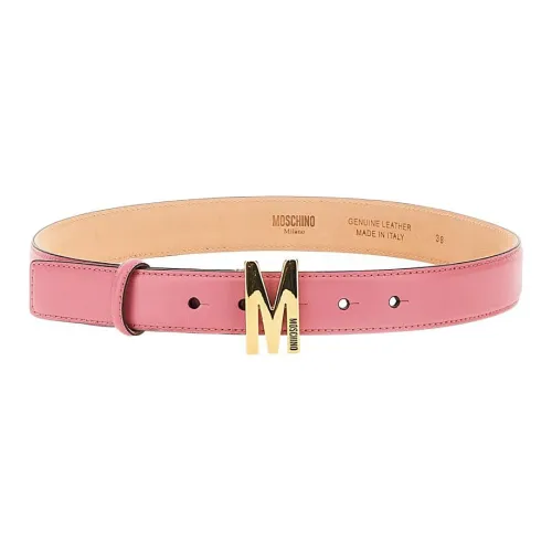 MOSCHINO Буква Мода Плавный Застежка Ремень Женский Розовый