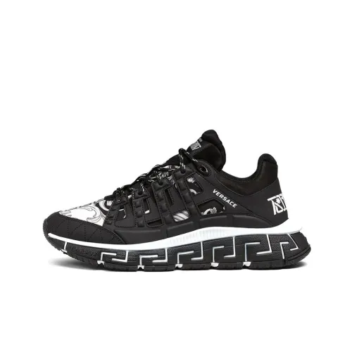 VERSACE Низкий топ Повседневная обувь Мужская Черный Белый