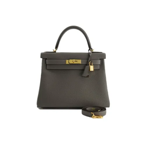 HERMES Kelly Коровья кожа Togo Сумка Kelly Сумка Женская 0L Grismeyer Дождевой облачный серый