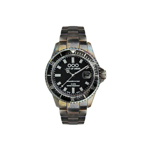 OUT OF ORDER Кварцевый механизм Мужские часы 44mm*12,5mm Черный