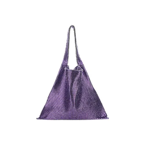 Paco Rabanne Металлическая Сумка на Одно Плечо Женская Фиолетовая