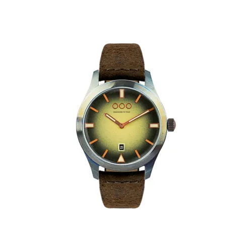 OUT OF ORDER 143 Collection Наручные часы Кварцевый механизм Кожаный ремешок Желтый циферблат Часы Мужские OOO.001 17.CR