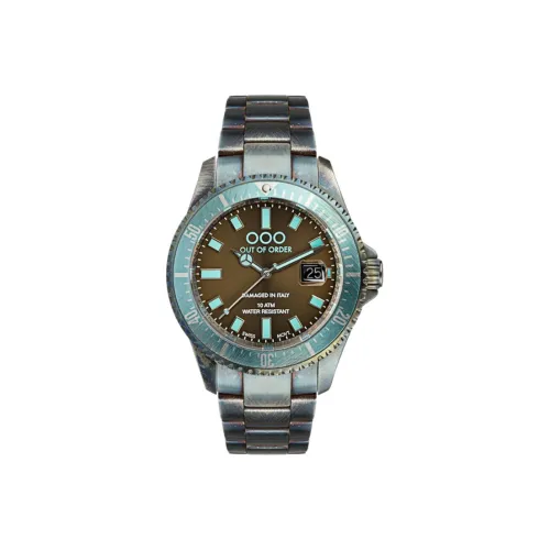 OUT OF ORDER Кварцевый механизм Мужские часы 44 мм Кофейный