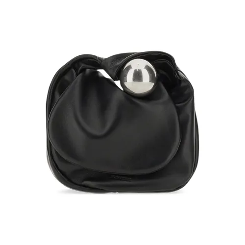 JIL SANDER Lambskin Cloud Pouch Bag Clutch Small Women's Black