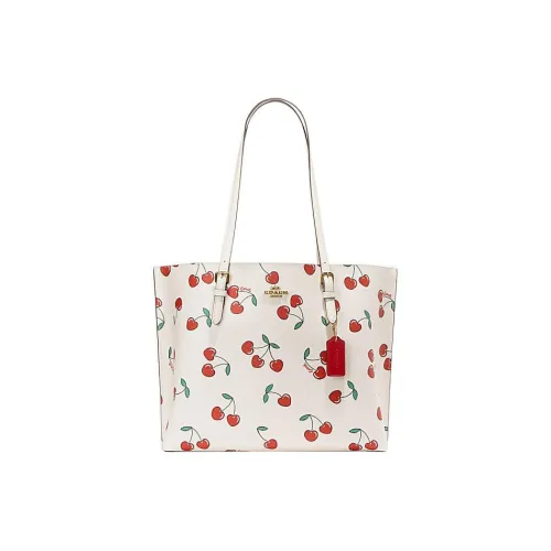 COACH Mollie Коровья кожа Тоут Сумка Сумка для покупок Сумка на одно плечо Большая Женская Белая