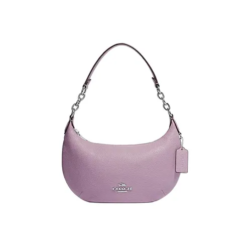 COACH Коровья кожа Полумесяц Сумка Плечевая сумка Сумка через плечо Женская Ледяной Фиолетовый