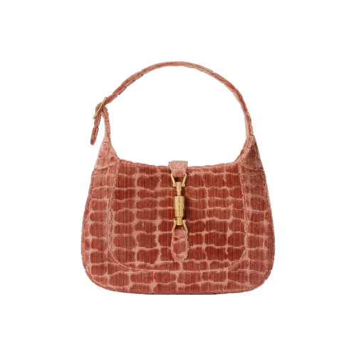 GUCCI Jackie 1961 Вельвет Crescent Сумка через плечо Сумка через плечо Маленькая Женская Розовая