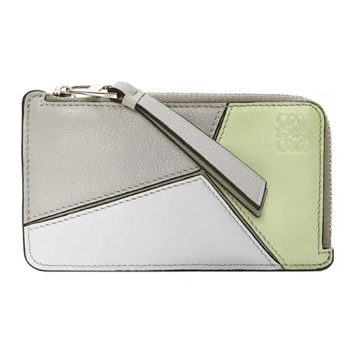 LOEWE Пазл Коровья кожа Картхолдер Женские Дымчато-серый Светло-голубой