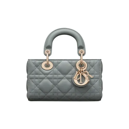 DIOR LADY D JOY Sheepskin Сумка Lady Dior Сумка через плечо Сумка Extra Mini Женская Пудрово-синий