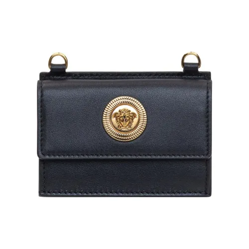 VERSACE Кожа Сумка через плечо Цепь Кошелек Мужской Черный