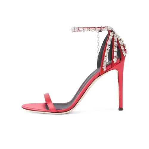 Giuseppe Zanotti GZ Adele Стильные Сандалии 8,5 см Женские Вишнево-красный