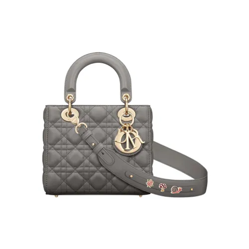 DIOR LADY DiorMy ABCDior Овчина Сумка Lady Dior Сумка через плечо Сумка Маленькая Женская Серый