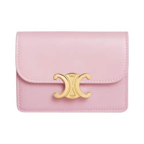 CELINE Triomphe Коровья кожа Держатель для карт Женский Светло-розовый