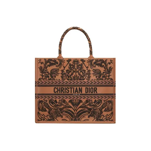 DIOR Овчина Тоут Сумка Сумка для покупок Сумка Большая Женская Коричневая Черная