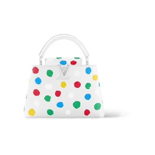 LOUIS VUITTON Yayoi Kusama Коллаборация Capucines Taurillon Кожа Capson Через плечо Сумка Маленькая Женская Многоцветная