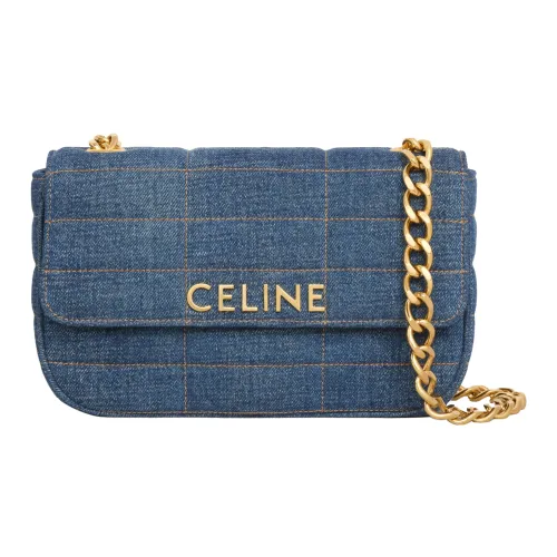 CELINE MATELASSE MONOCHROME серия Деним Сумка через плечо Сумка на плечо Женская Синяя
