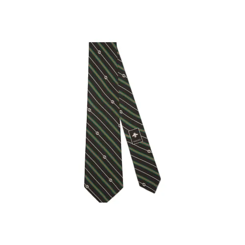 GUCCI Interlocking Шелковые галстуки Коричневый/Зеленый Мужской