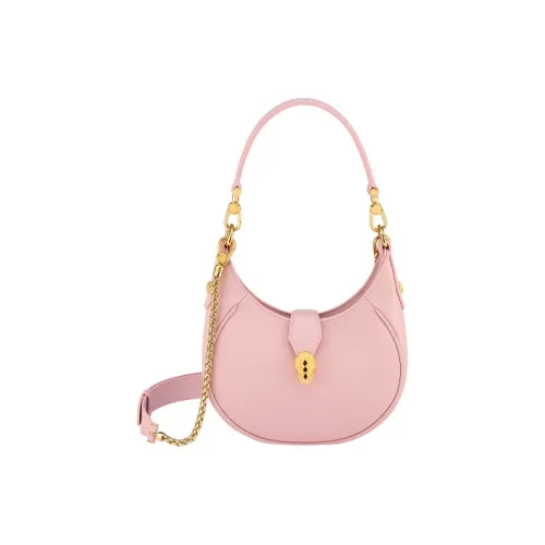 BVLGARI Serpenti Ellipse Телячья кожа Сумка Сумка через плечо Сумка через плечо Женская Розовая