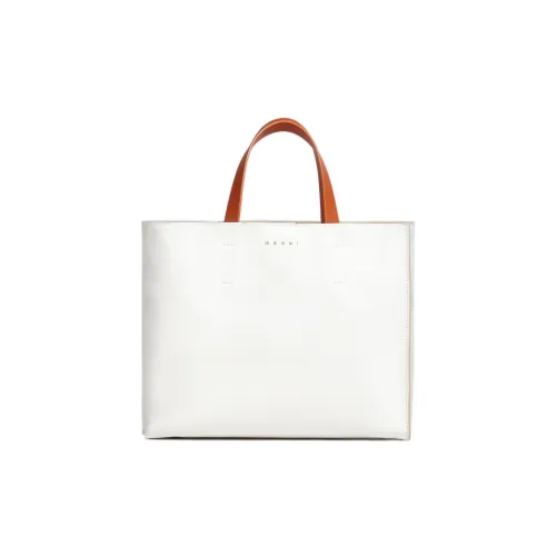 MARNI Museo Soft Телячья кожа Тоут Сумка Сумка для покупок Сумка на плечо Сумка Маленькая Женская Белая