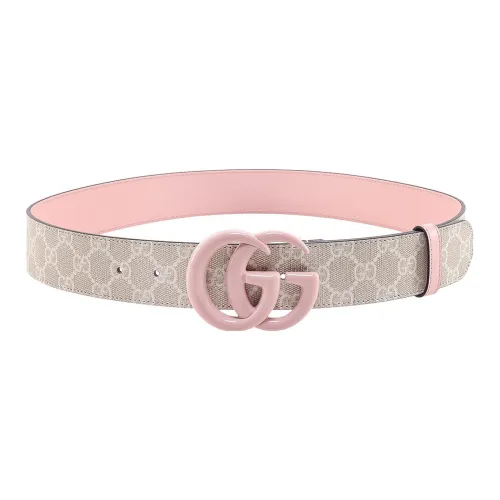 GUCCI Double G Label Smooth Clasp Leather Belts Women's Pink Width 4CM GUCCI Двойная G Этикетка Smooth Clasp Кожаные ремни Женские Розовый Ширина 4CM