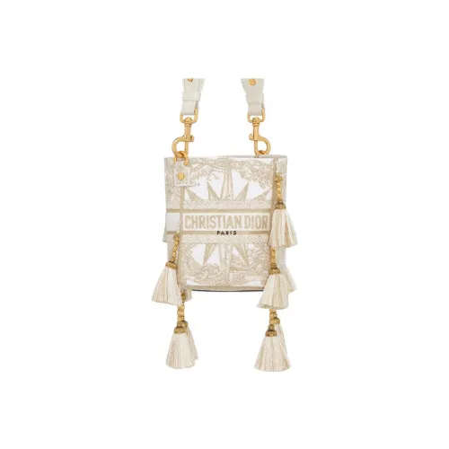 DIOR D Bubble Collection Вышивка Сумка-ведро Сумка Сумка через плечо Женская Золотая
