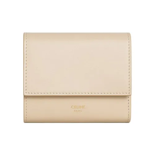 CELINE Smooth Calfskin Wallet Small Women's Ecru