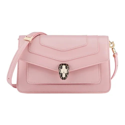 BVLGARI Serpentine Телячья кожа Сумка через плечо Сумка на плечо Женская Розовая