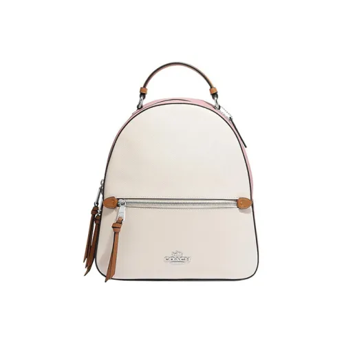 COACH Jordyn Крестообразная текстура Кожа Рюкзак Большой Женский Мел Белый