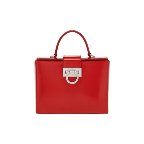 FERRAGAMO Trifolio Коровья кожа Маленькая квадратная сумка Сумка через плечо Сумка для женщин Красный