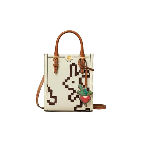 TORY BURCH Кожа с Замшей Тоут Сумка Сумка для покупок Сумка через плечо Сумка мини Женская Кремово-белая